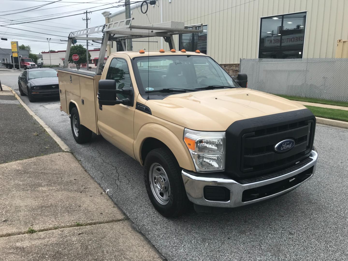 2015 Tan /Gray Ford F-350 SD 350 (1FDRF3E61FE) with an 6.2 V8 engine, Automatic transmission, located at 577 Chester Pike, Prospect Park, PA, 19076, (610) 237-1015, 39.886154, -75.302338 - Photo#3